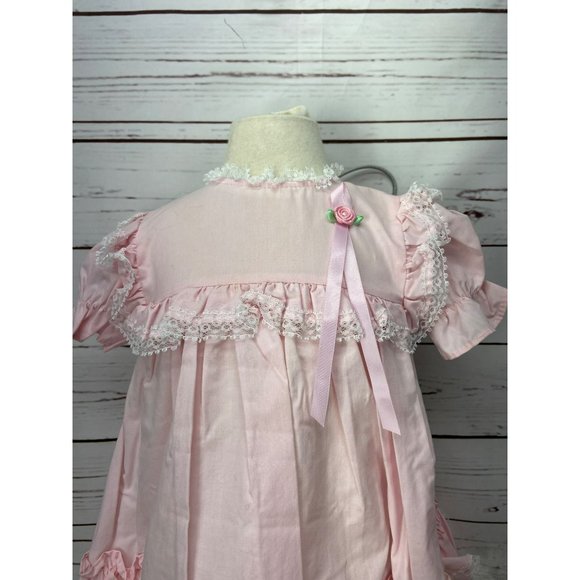 Martha Too Vintage Pink Ruffle Lace Size 24 Months Little‎ Girls Dress - Picture 7 of 8